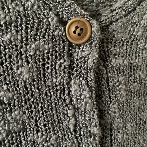 Ya Los Angeles 3/4 Sleeve Button Up V neck Open Crochet Sweater Cardigan size M - Picture 4 of 6